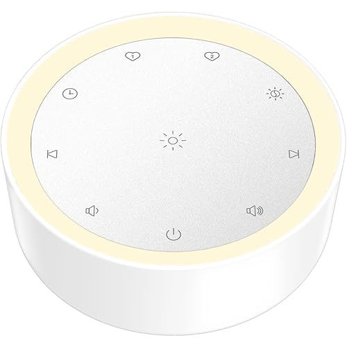 Kipcush Sound Machine & Night Light for Adults, Baby, Kids. White Noise Machine with 20 Soothing Sleep Sounds. Small Size & Portable Design for Bedroom, Office, Travel. Favorites Buttons, Timer