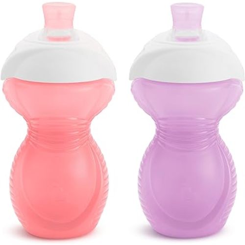 Munchkin® Click Lock™ Bite Proof Sippy Cup, 9 Ounce, 2 Pack, Pink/Purple
