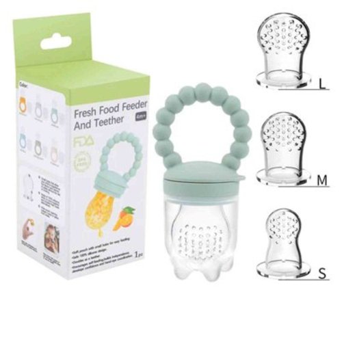 Hxlamzoo Baby Fruit Feeder Pacifier with 3 Mesh Bags, Food-Grade Food Pacifier Feeder for Infants