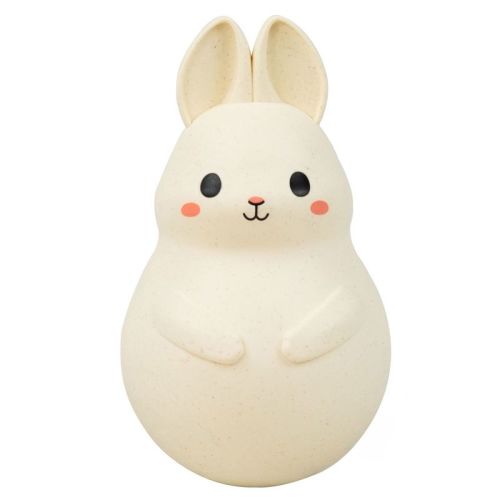 Tiger: Roly Poly - Bunny - Soft Silicone, Eco Bio-plastic, Twinkling Sound, Soothing Sensory Toy, Ages 3 Months+