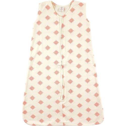 Touched by Nature Unisex Baby Organic Cotton Sleeveless Wearable Sleeping Bag, Sack, Blanket, Dainty Rosette, 0-6 Months