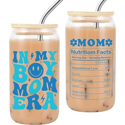 Boy Mom Gift, Mothers Day Gifts For Moms, Birthday Gifts for a Moms of Boys, Presents for Mother, New Mama, Pregnant, Expecting, Mommy To Be - In My Boy Mom Era 16 Oz Glass