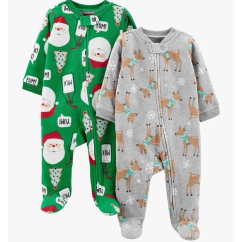Simple Joys by Carter's Baby Holiday Fleece Footed Sleep and Play, Pack of 2