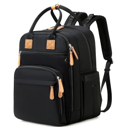 18 Pockets Diaper Bag Backpack with Waterproof Pockets and Stroller Buckle, Convertible Tote Bag (XL Black, Extra Large)