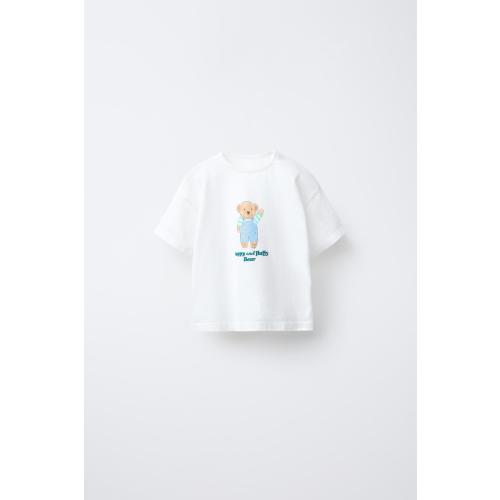 BEAR TEXT T-SHIRT - Oyster-white | ZARA United States