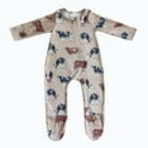 Infant Boutique Baby Boy Girl's Romper Zipper Western Cow Brown Toddler Children's Romper With Socks Sleep Wear Newborn-3T
