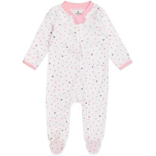 HonestBaby Sleep & Play Footed One-Piece Pajama Sleeper 100% Organic Cotton, Baby Girls