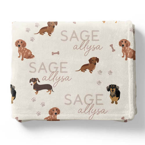 Personalized Kids Blanket | Dachshund
