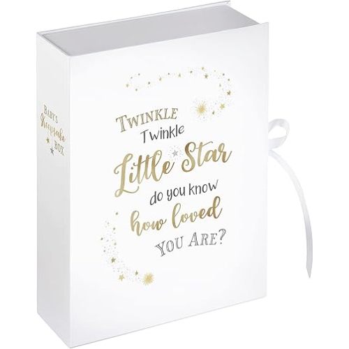 Lillian Rose Large Twinkle, Twinkle Baby Keepsake Box, White