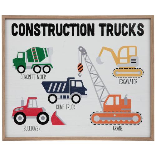 Construction Trucks Wood Wall Decor