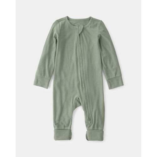 Baby 2-Way Zip PurelySoft Sleep & Play Pajama - Green (Size NB)