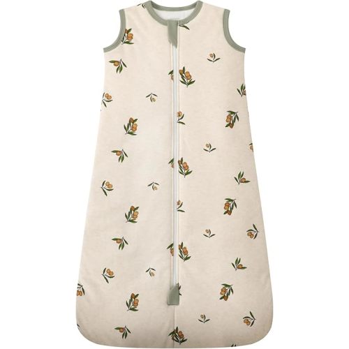 Owlivia Baby Sleep Sack Organic Cotton Sleeping Bag with- 2.5 TOG Sleeping Bag with 2-Way Zipper, Boys Girls Swaddle Transition Sleep Sack(2.5 TOG Olive Branch, 3-12 Months)