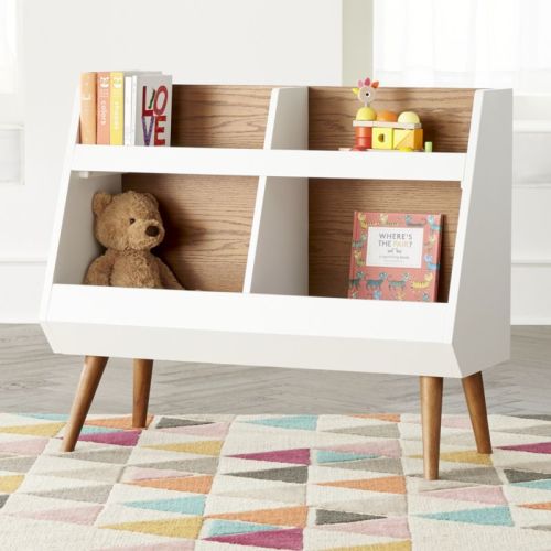 Walnut and White Mid-Century Bookcase