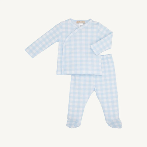 Cameron Cross-Front Set - Buckhead Blue Gingham - 0-3 Months