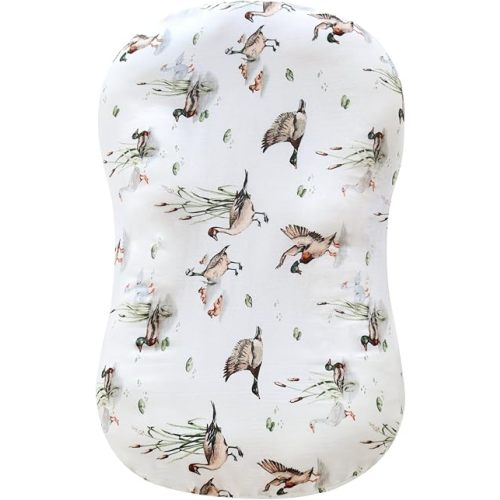 LifeTree Muslin Baby Lounger Cover Neutral, Newborn Slipcover Lounger Cover for Boys Girls Infant, Soft 70% Viscose from Bamboo and 30% Cotton, Cover Only, MallardDuck Pattern