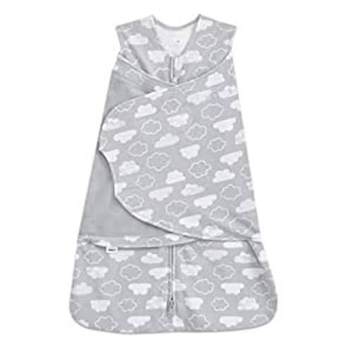HALO 100% Cotton Sleepsack Swaddle, 3-Way Adjustable Wearable Blanket, TOG 1.5, Clouds, Newborn, 0-3 Months - Newborn (Pack of 1)