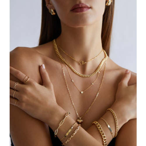 Diamond Spaced Letter Necklace – Baby Gold