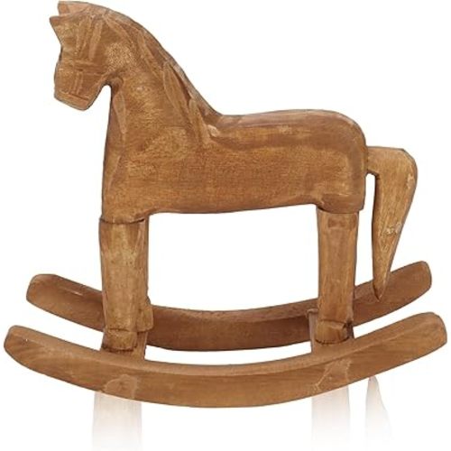 Mini Wooden Rocking Horse, Rocking Horse Table Decor Wooden Rocking Horse Figurine Collectible Miniature Rocking Horse Decorations Ornaments Craft Home Art