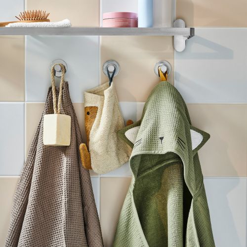 GULDVÄVARE Baby towel with hood - green 23 5/8x49 1/4 "