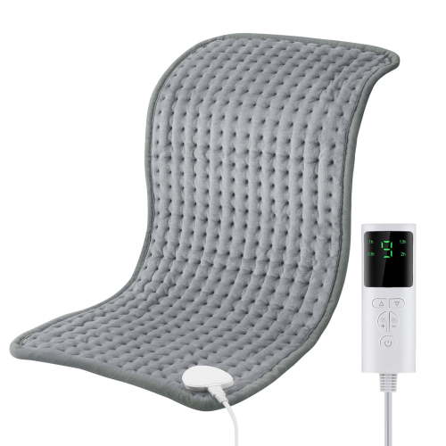 Electric Heating Pad for Back, Neck, Abdomen, Moist Heated Pad for Shoulder, Knee, Hot Pad for Arms and Legs, Dry&Moist Heat & Auto Shut Off,Gifts for Women Men(Gray, 12''×24')