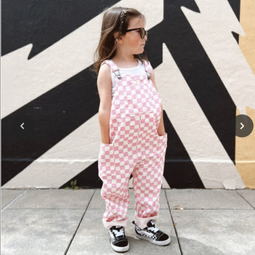 Pink Checker Overalls