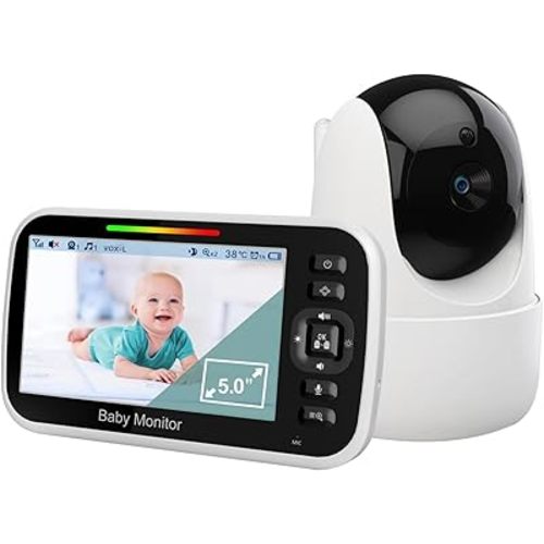 Baby Monitor,No WiFi Baby Monitor - 1000ft Long Range Wireless Baby Monitor with Remote Pan/Tilt/Zoom, Night Vision, 2-Way Talk, Temperature Sensor, Lullabies & Alarm Timer forBaby Nursery