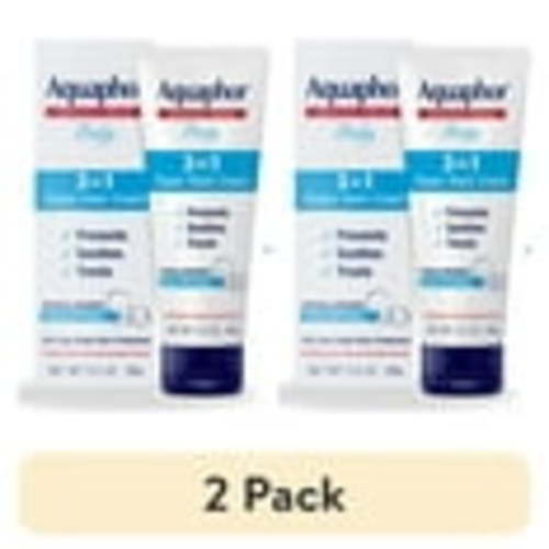 (2 pack) Aquaphor Baby Diaper Rash Cream, 3-in-1 Diaper Rash Relief, 3.5 Oz Tube