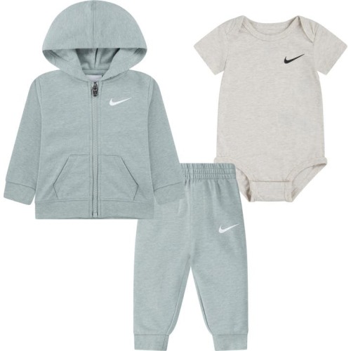 Baby Zip Hoodie, Bodysuit & Joggers Set, 3M, Mica Green Heather