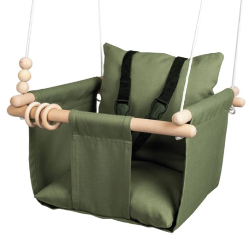 Indoor Outdoor Baby Swing with 3-Point Harness and Hardware for Ceiling, Porch, Doorway, Canvas Baby Swing Outdoor Toddler Swing Seat Pink