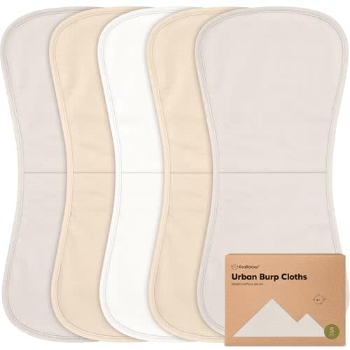Organic Burp Cloths Baby Boy & Girl, 5-pack Cotton Burp Rags (Purest) | Super Absorbent Cotton Burping Cloths for Babies, Soft, Plush, Newborn, Infant Towels, Milk Spit Up Rags, Large 21x10