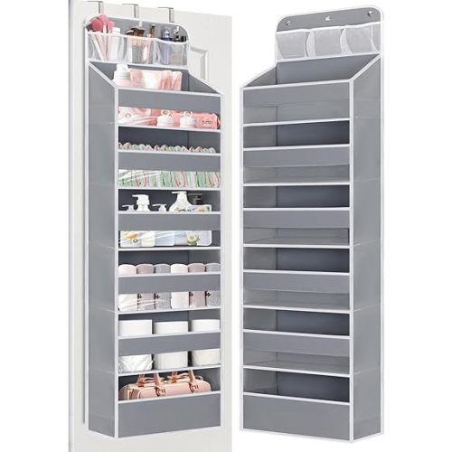 Over Door Hanging Organizer, No Tilt Baby Closet Organizer for Diaper Kids Toys Shoes Over Door Storage Organizer with 6 Large Capacity Pockets for Newborn Essentials Nursery Bedroom Bathroom