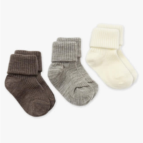 Woolino Wool Baby Socks, Washable Merino Wool Infant Toddler Kids Socks, Newborn to 8 Years (Pack of 3)