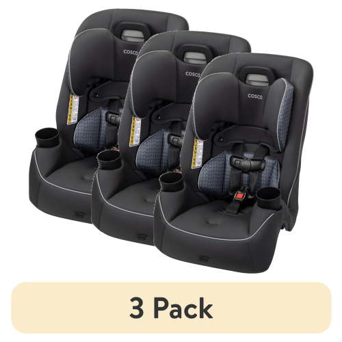 (3 pack) Cosco Kids Easy Elite Slim All-in-One Convertible Car Seat, Grey Glphys, Unisex