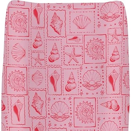 Vintage Pink Seashells Starfish Baby Changing Pad Covers for Boy Girl Boho Beach Conch Fitted Change Table Mats Pastel Summer Coastal Soft Diaper Change Table Cover Sheets for 32''×16'' Contoured Pad