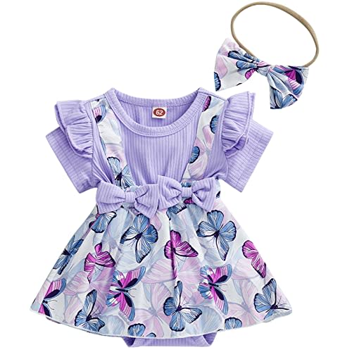 Mubineo Baby Girl Summer Clothes Outfits Sleeveless Lace Floral Romper Dress Newborn Outfit
