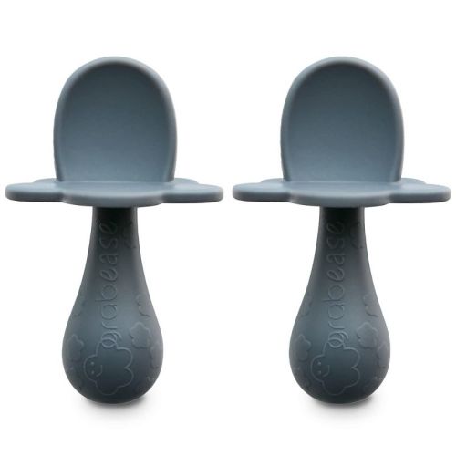 Grabease Baby Silicone Spoon Set For Baby-led Weaning & First Stage Self-feeding: Soft, Safe 100% Food-grade Silicone