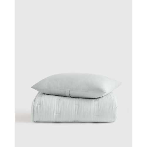 Organic Airy Gauze Toddler Quilt & Sham Set in Mist