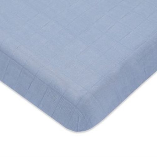 Babyletto Mini Crib Sheet in GOTS Certified Organic Muslin Cotton - Dewdrop