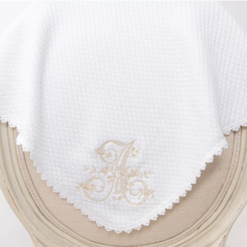 Baby Girl Blanket - Grace Initial – Baby Beau and Belle