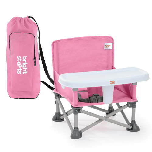 Pop 'N Sit Portable Booster, Indoor/Outdoor Use, Floor Seat with Feeding Tray, Pink, 6 Mos - 3 Yrs