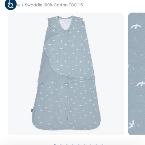 Blue Bird Print Cotton Swaddle Small | HALO