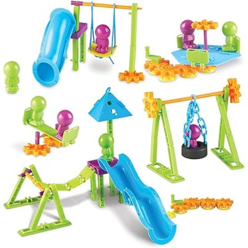 Learning Resources Playground Engineering & Design STEM Set - 104 Pieces, Ages 5+ STEM Toys for Kids, Construction Toys