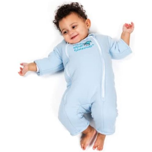 Baby Merlin's Magic Sleepsuit - 100% Cotton Baby Transition Swaddle - Baby Sleep Suit - Blue - 3-6 Months