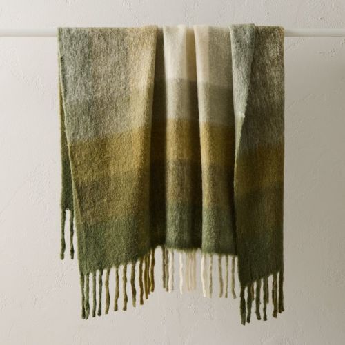 Faux Mohair Framed Ombre Throw