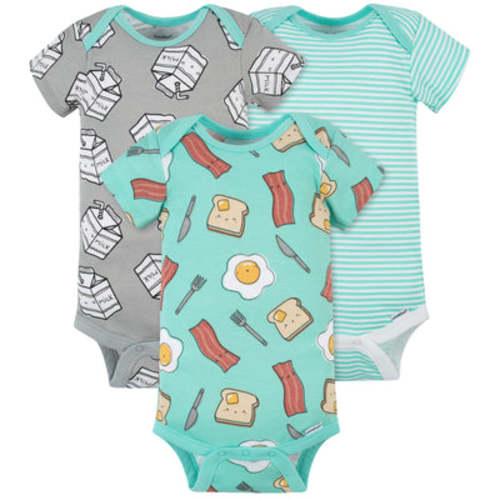 3-Pack Baby Milk & Breakfast Onesies® Bodysuits