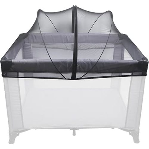 Mosquito Net Cover for Pack N Play, Netting Cover with 2-Way Zipper, Keep Cats Out, for Travel Crib, Baby Playpen, Portable Playard, Black