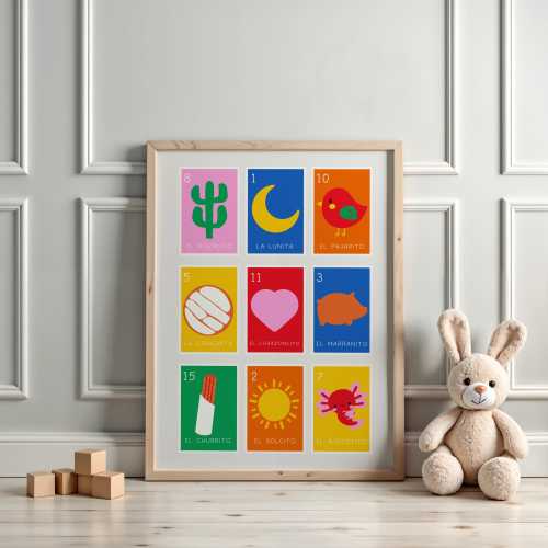 Loteria Wall Print, Loteria Wall Print for Baby, Loteria Wall Print for Kids Room, Mexican Nursery Print