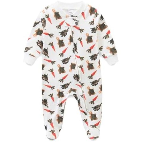 Unisex Baby Boy and Girl Zipper Onesie Toddler Footie One-Piece Infant Romper Jumpsuit