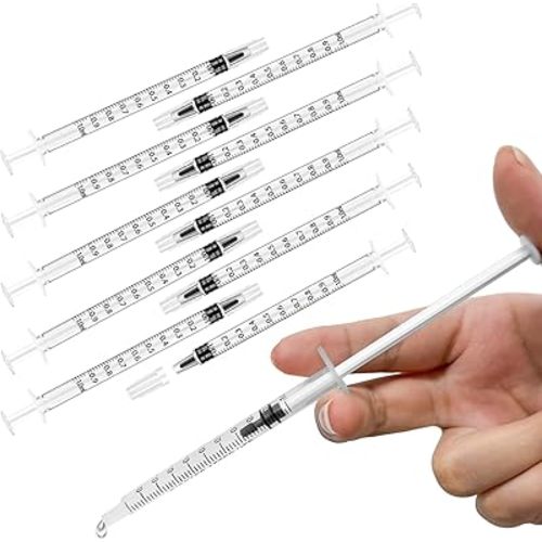 30 Pcs 1ml Syringe Without Needle for Liquids, 1cc Syringe for Liquid, 1 ml Small Syringes with Cap for Feeding Pets Oral, Oil or Glue Using, Non-Sterile