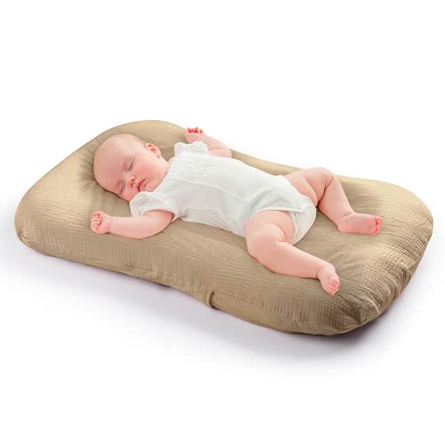 CORATED Baby Lounger for Newborn 0-24 Months, Infant Lounger Pillow Baby Nest Sleeper, Organic Cotton Baby Bed with Cover, Newborn Babies Essentials